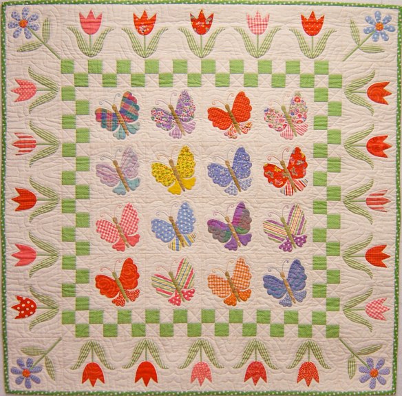 Butterfly Garden from the book Applique Delights by Becky Goldsmith & Linda Jenkins. Quilt by Becky Goldsmith.