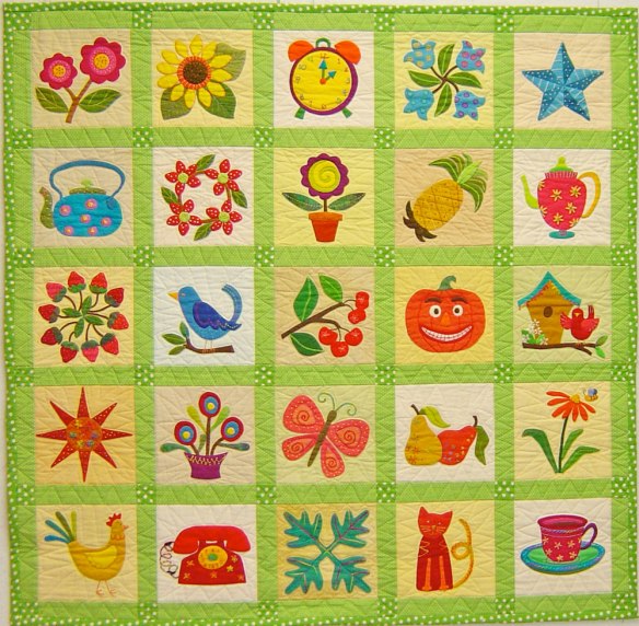 Pin Pal Quilt #1 from the book Applique Delights by Becky Goldsmith & Linda Jenkins. Quilt by Becky Goldsmith.