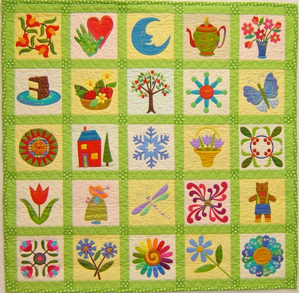 Pin Pal Quilt #2 from the book Applique Delights by Becky Goldsmith & Linda Jenkins. Quilt by Becky Goldsmith.
