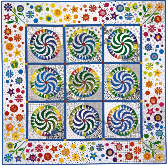 Whirlygig from the book Quilts With A Spin by Becky Goldsmith & Linda Jenkins. Quilt by Becky Goldsmith.