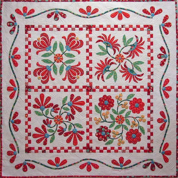 Aunt Millie's Patio Garden from the book Applique Delights by Becky Goldsmith & Linda Jenkins. Quilt by Becky Goldsmith.
